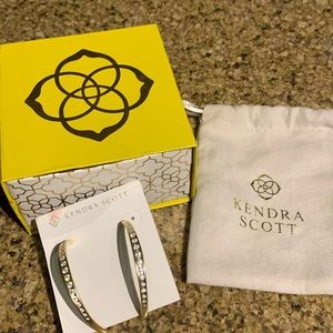 Kendra Scott gold-played hoop earrings with sparkles! 2-1/2” across